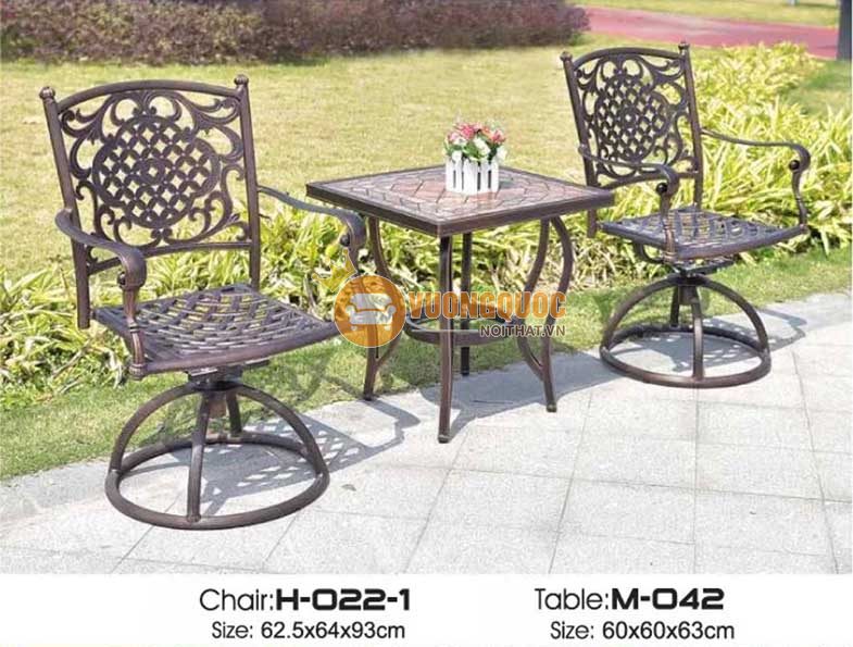 Bộ bàn ghế cafe ngoài trời nhập khẩu ZX M042H0221-1